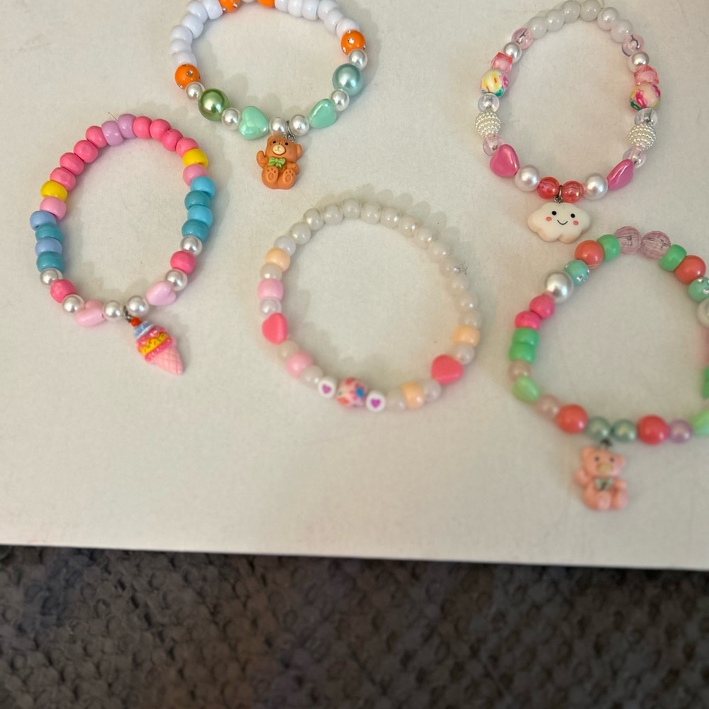 Charming Kids Beaded Bracelet Set with Playful Charms
